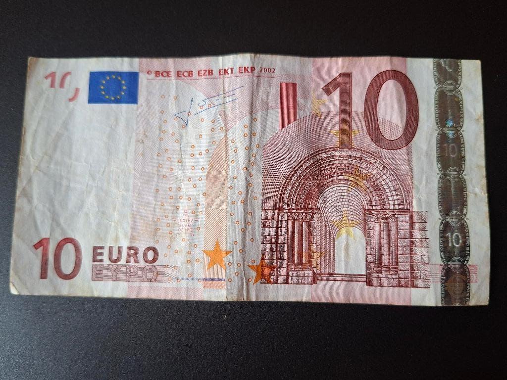 2002 Frankrijk 10 euro oude serie Trichet code L041, Verzenden, Frankrijk, 10 euro, Los biljet