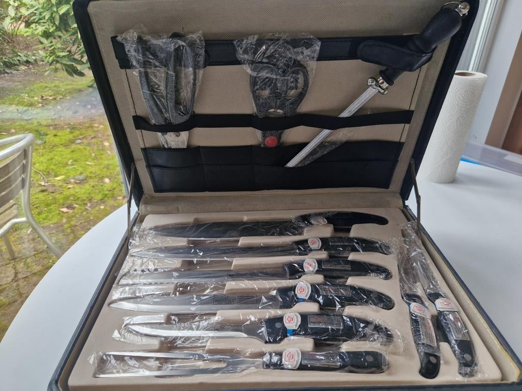 Vintage Solingen Maier & Schulze Messen & Steakset - Nieuw, Ophalen, Nieuw, Rvs of Chroom, Bestekset