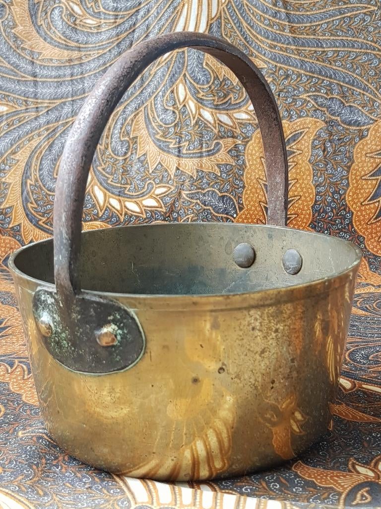 Mooie zware antieke kookpot uit Engeland van koper uit 1880., Antiek en Kunst, Ophalen of Verzenden, Koper