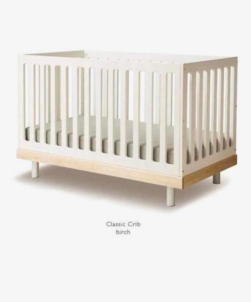 OEUF NY Ledikant en Commode Plank Wit Berken, Ophalen, Zo goed als nieuw, Ledikant