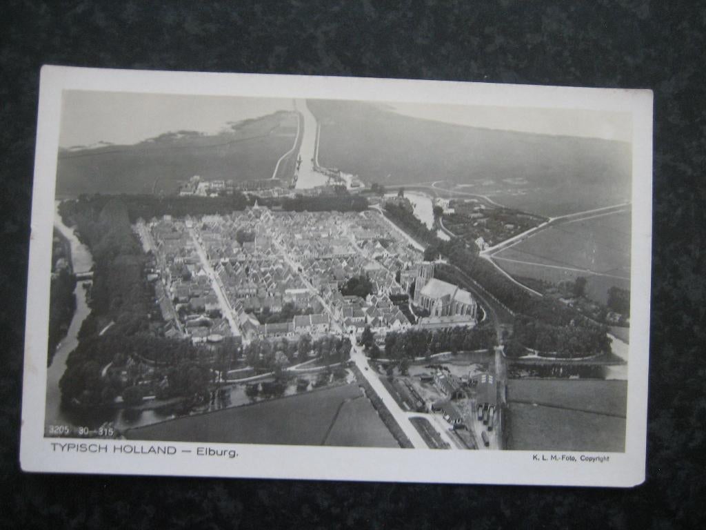 ELBURG Luchtopname D, Verzamelen, Ansichtkaarten | Nederland, Ophalen of Verzenden, 1940 tot 1960, Gelderland