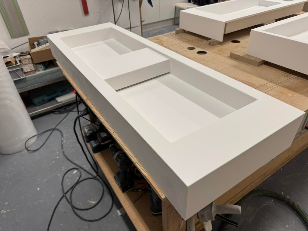 Corian solid surface wastafel 1.60 mtr, Huis en Inrichting, Badkamer | Badkamermeubels, Ophalen, 150 tot 200 cm, Nieuw, Minder dan 100 cm