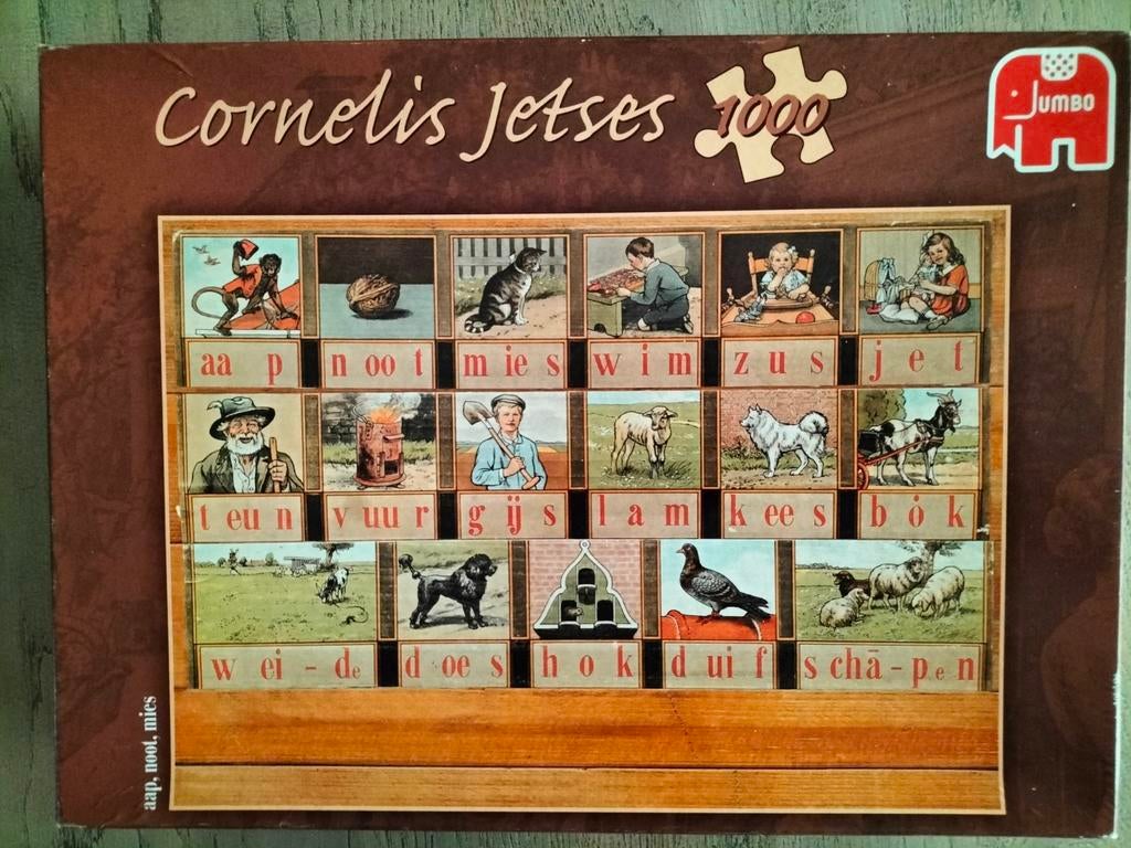 Puzzel, Aap-Noot-Mies1000 stukjes van Cornelis Jetses, Hobby en Vrije tijd, Denksport en Puzzels, Ophalen of Verzenden, 500 t/m 1500 stukjes