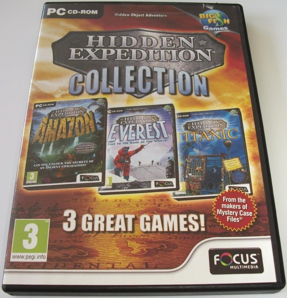 PC Game *** HIDDEN EXPEDITION COLLECTION *** 3-Games Pack, Puzzel en Educatief, 1 speler, Ophalen of Verzenden, Zo goed als nieuw