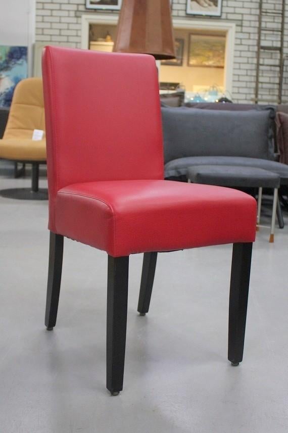 10 x leuke eetkamerstoel keukenstoel rood kunstleder, Ophalen, Leer, Zo goed als nieuw, Vijf, Zes of meer stoelen