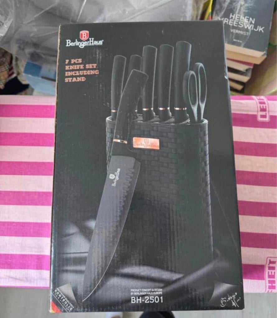 Berlinger Haus 7-delige messen set met standaard - Nieuw, Huis en Inrichting, Keuken | Bestek, Nieuw, Bestekset, Rvs of Chroom