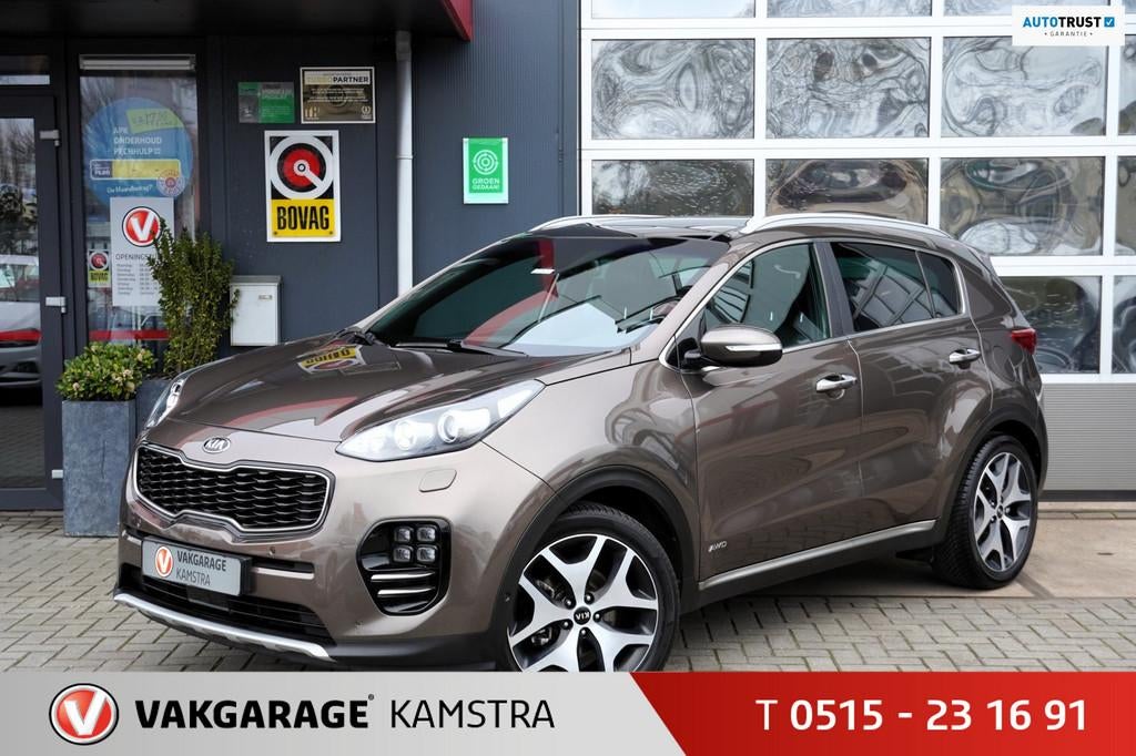 Kia Sportage 1.6 T-GDI 177PK 4WD GT-Line F.E. Pano/Leder/DAB, Auto's, Kia, Gebruikt, Leder, Bedrijf, Parkeersensor
