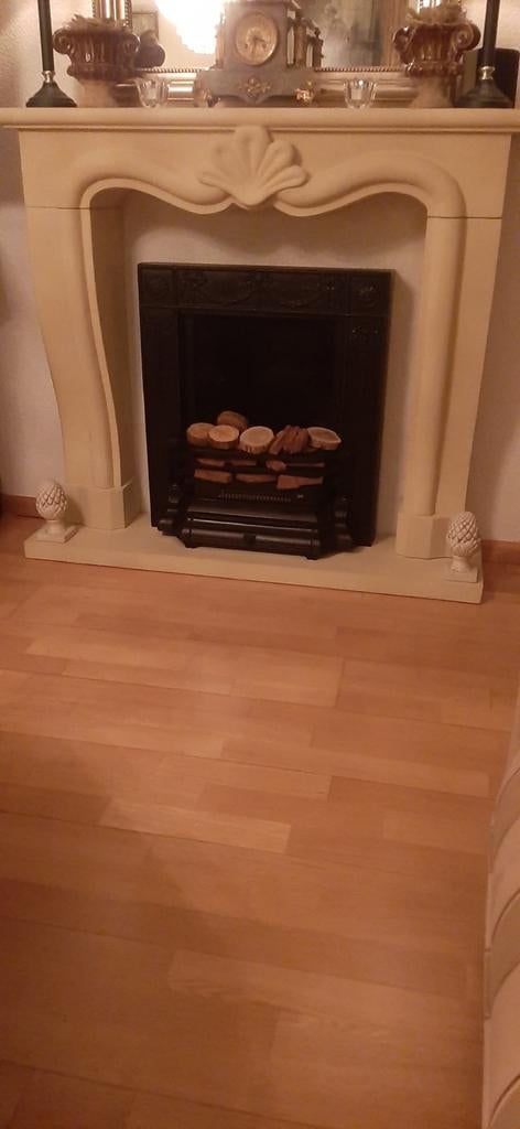 Sfeervolle elektrische haard met klassieke schouw, Ophalen, Gebruikt, Inbouwhaard, Elektrische haard