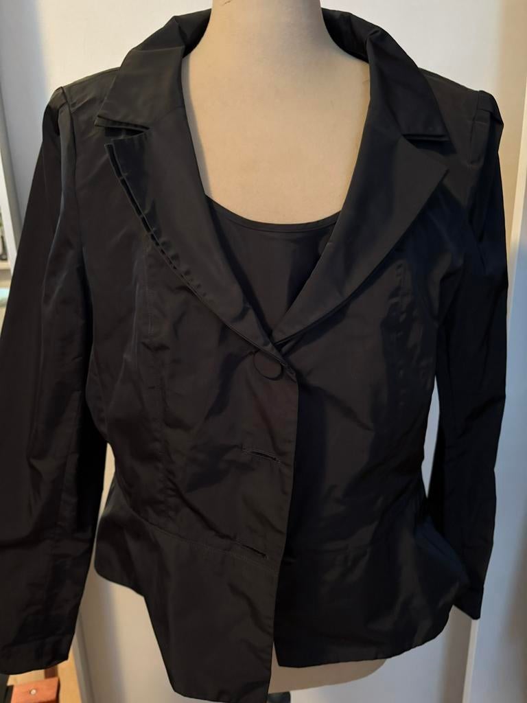 MOQ gelegenheidspak, jasje, rok, top, Ophalen of Verzenden, Zo goed als nieuw, Maat 42/44 (L), Zwart