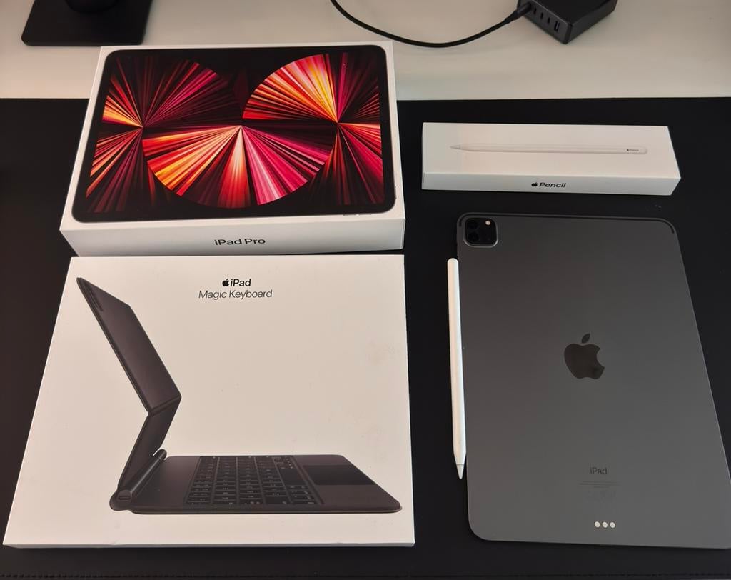 Ipad Pro M1 11” 256GB+ Magic Keyboard+ Pencil 2+ Moft case, Computers en Software, Apple iPads, 11 inch, Ophalen of Verzenden