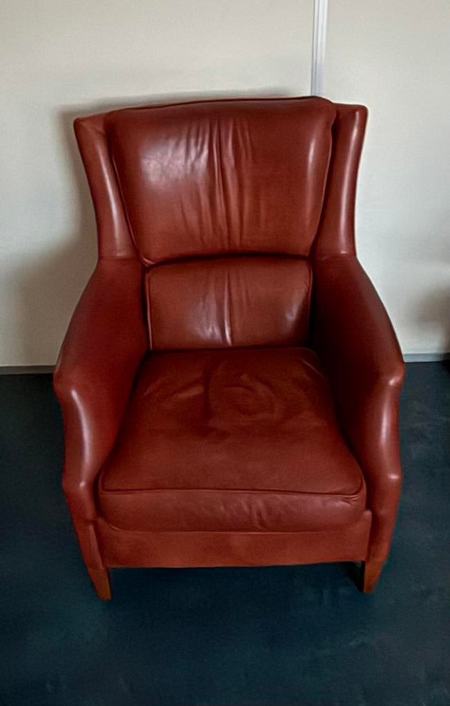 Schapen lederen fauteuille in goede conditie Bendic, Ophalen, Zo goed als nieuw