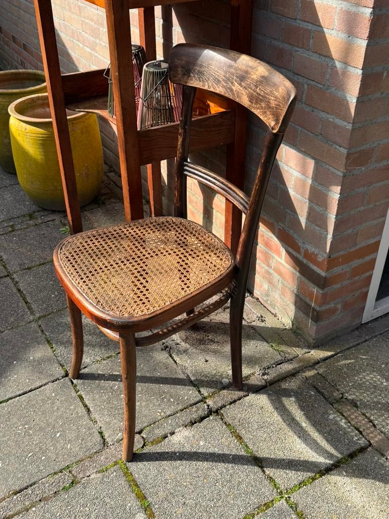 Leuk oud brocant stoeltje, Huis en Inrichting, Stoelen, Ophalen, Gebruikt, Bruin, Eén