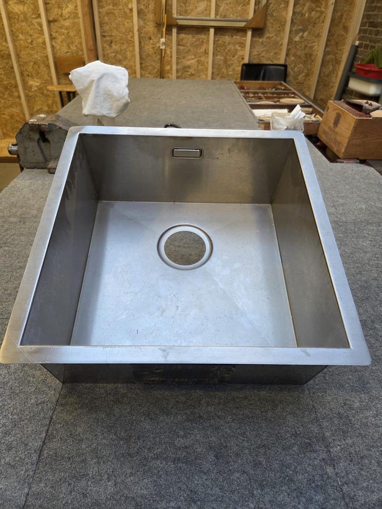 RVS Wasbak 40x40 cm - 7 stuks beschikbaar, Doe-het-zelf en Verbouw, Sanitair, Gebruikt, Wastafel, Rvs, Ophalen