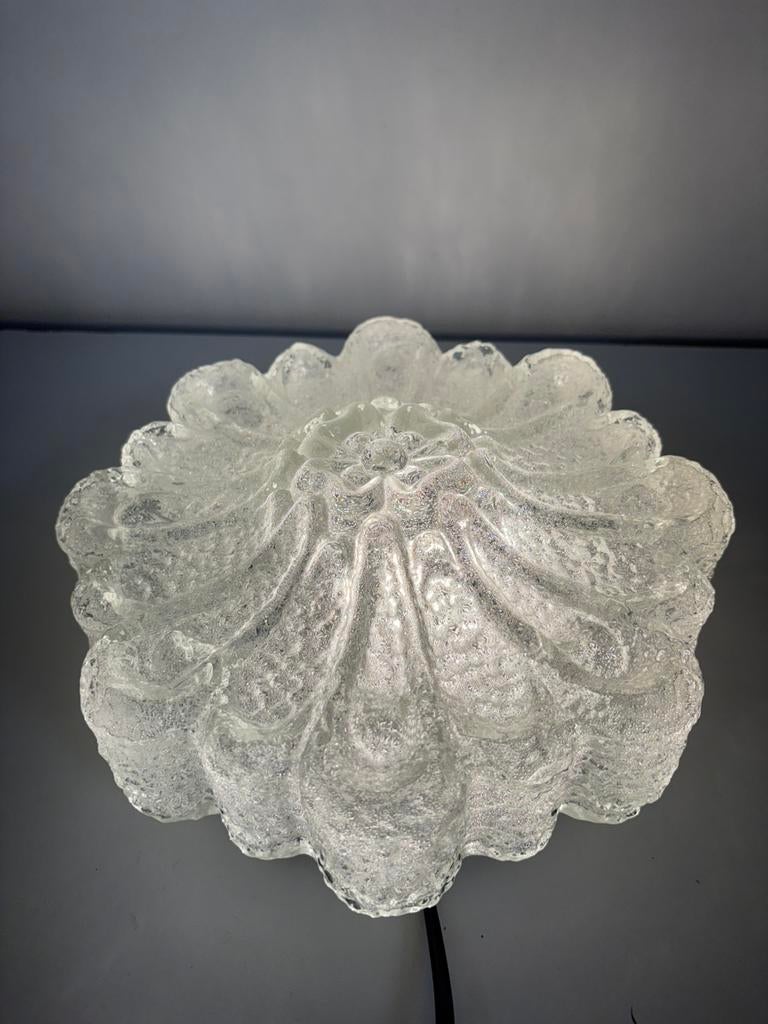 Vintage Ijsglas Plafonnière "Morgenstjerne" / Iced Flower, Ophalen of Verzenden, Glas