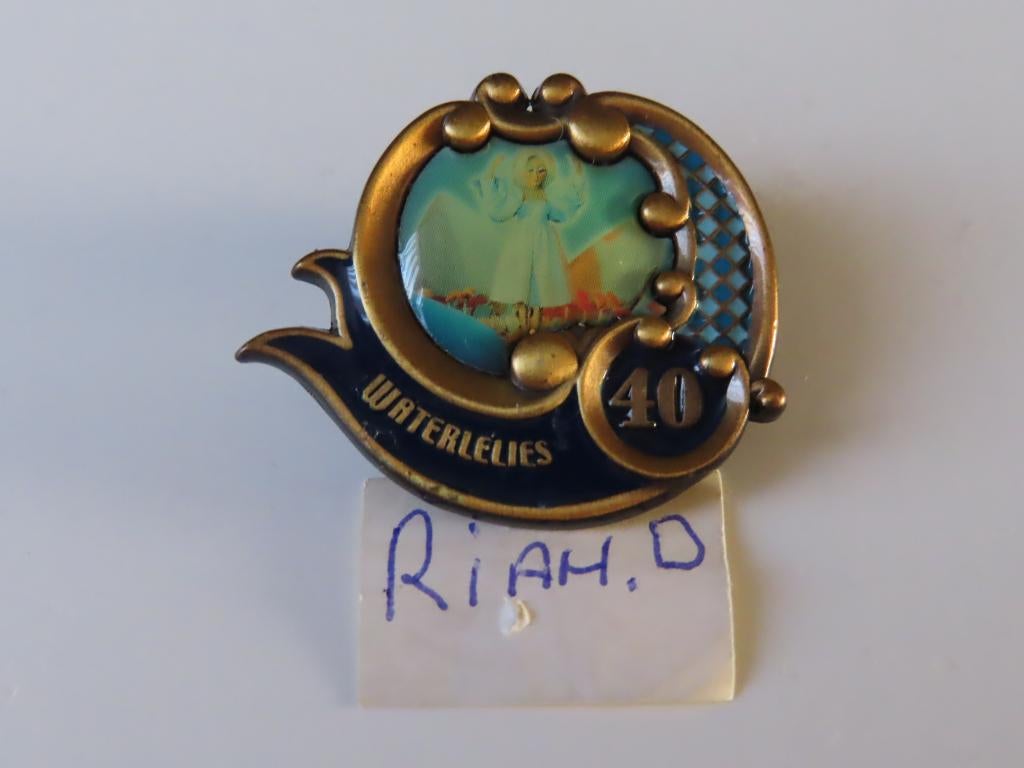 Efteling jubileum pin 40 jaar waterlelie., Verzamelen, Efteling, Zo goed als nieuw, Button of Speldje, Ophalen