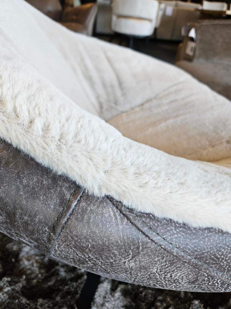 Fauteuil Eija DS meubel bunny met rundleer, Ophalen of Verzenden, Nieuw, Stof