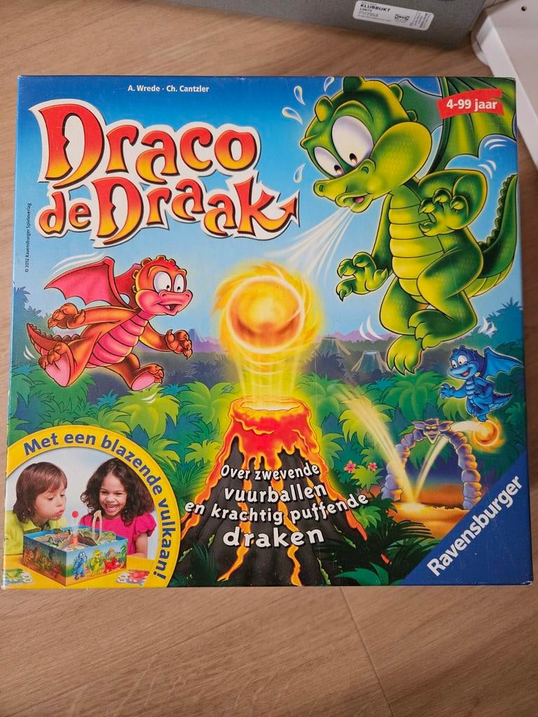 Draco de Draak spel - Compleet met blazende vulkaan!, Drie of vier spelers, Ophalen of Verzenden, Gebruikt, Ravensburger