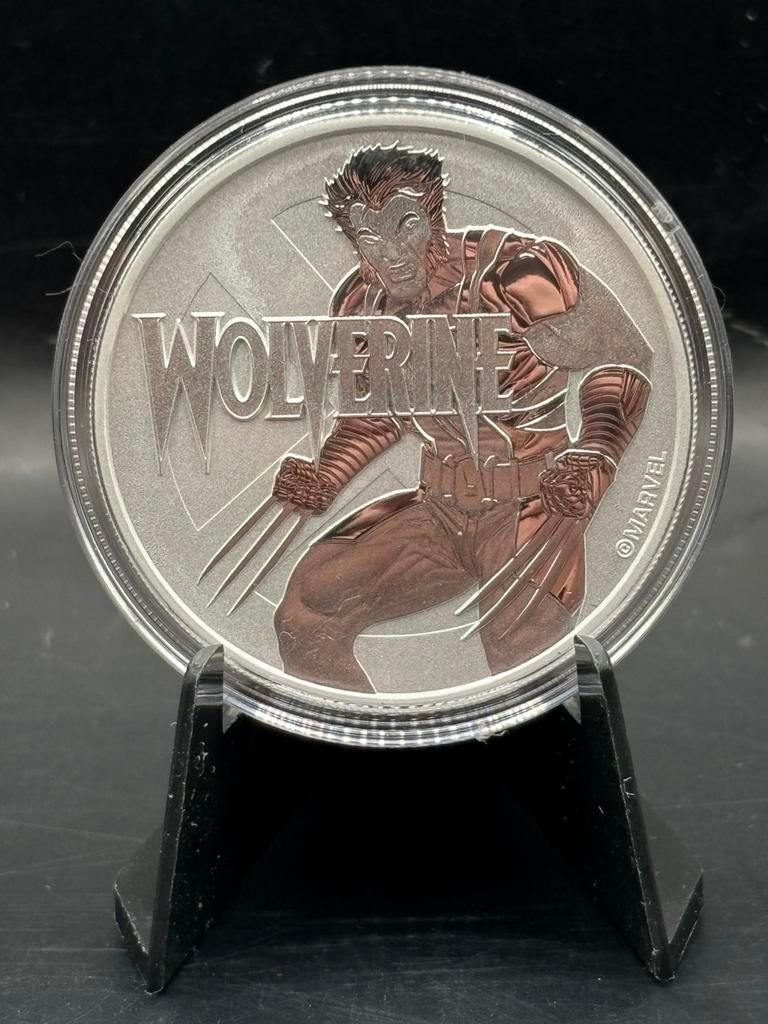 1oz Wolverine Marvel - tuvalu .9999 zilveren munt perth mint, Postzegels en Munten, Edelmetalen en Baren, Ophalen of Verzenden