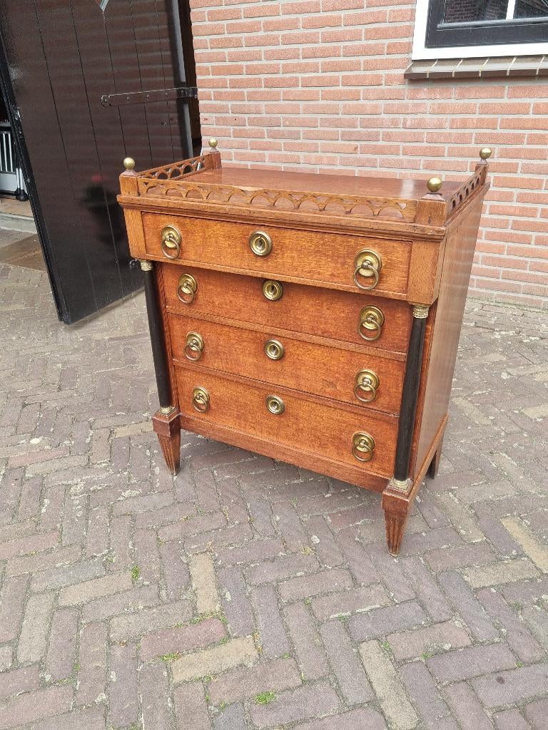 Antieke Eiken Empire Vier Laden Commode, Antiek en Kunst, Ophalen