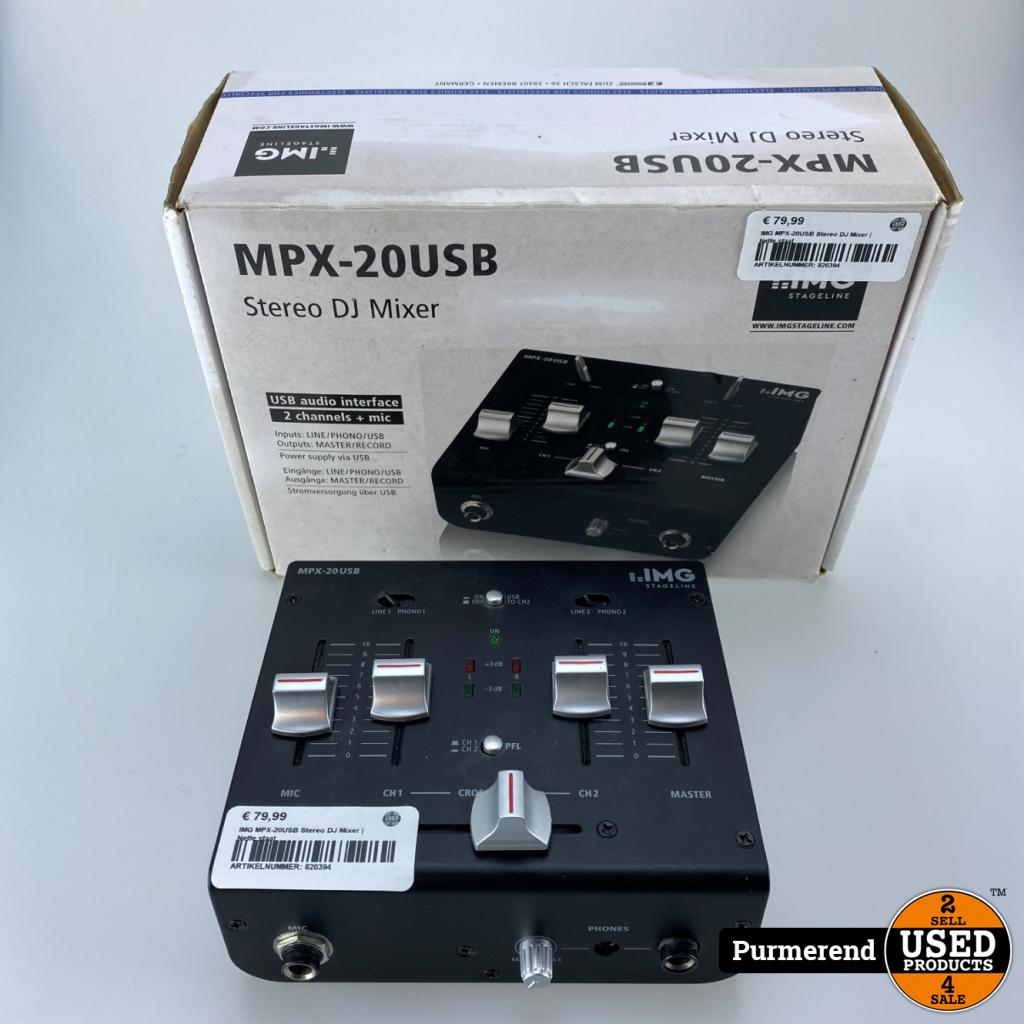 IMG MPX-20USB Stereo DJ Mixer | Nette staat, Flex Ltd., Zo goed als nieuw, https://flex.com/contact-us, Nobelstraat 10, 5807 GA Oostrum