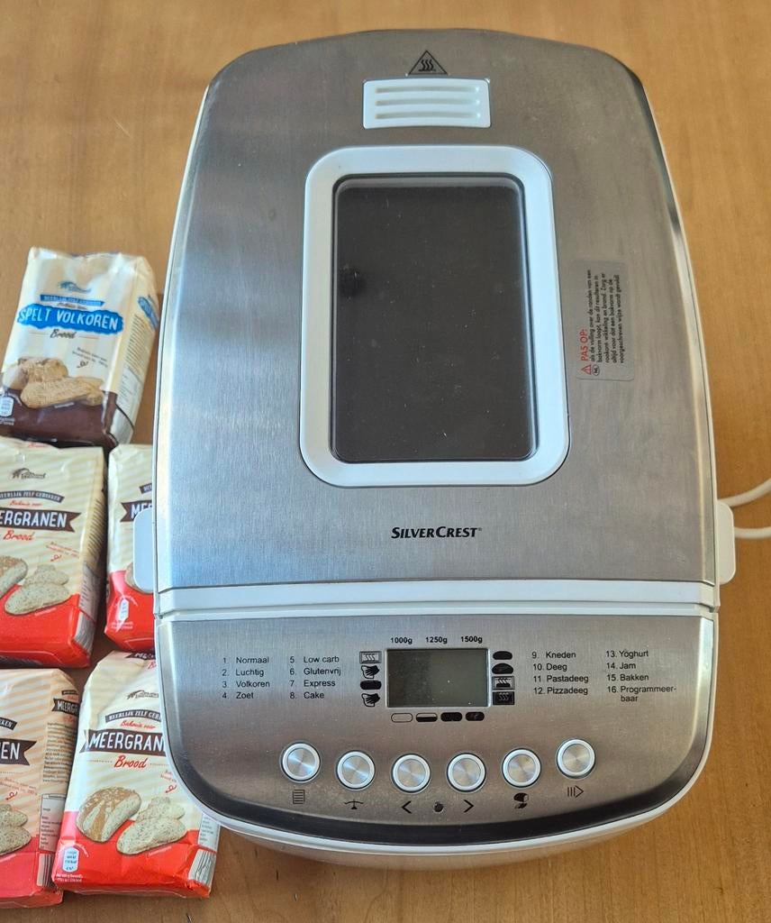 Silvercrest Broodbakmachine + 7x GRATIS Broodmix!, Witgoed en Apparatuur, Broodbakmachines, Zo goed als nieuw, Kijkvenster, Ophalen of Verzenden