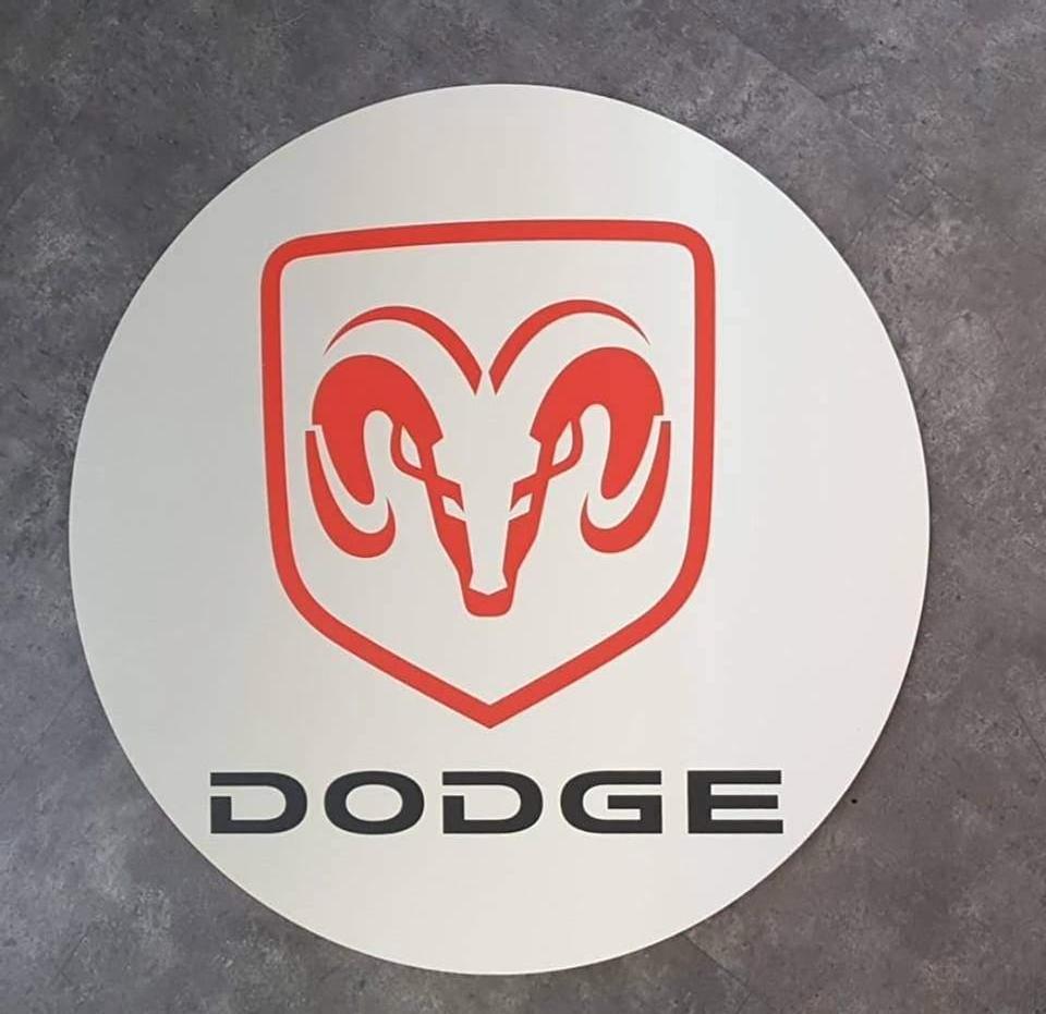 Dodge Ram Aluminium rond reclame decoratie bord, Verzamelen, Eu, Eu, Nieuw, Ophalen of Verzenden