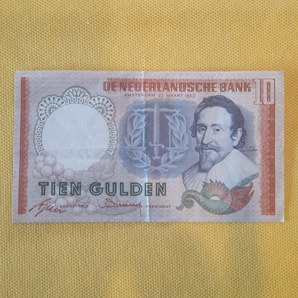 Tien Gulden biljet 1953, Postzegels en Munten, Ophalen of Verzenden