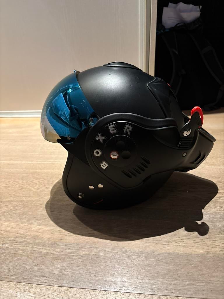 Roof boxer helm - Mat zwart, Motoren, Ophalen of Verzenden, Tweedehands, Systeemhelm, Overige merken