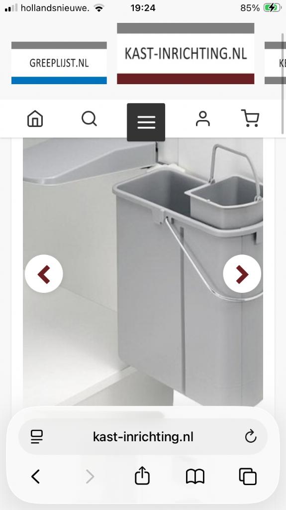 Inbouwafvalbak Wesco NIEUW, Nieuw, Minder dan 100 cm, Grijs, 25 tot 50 cm