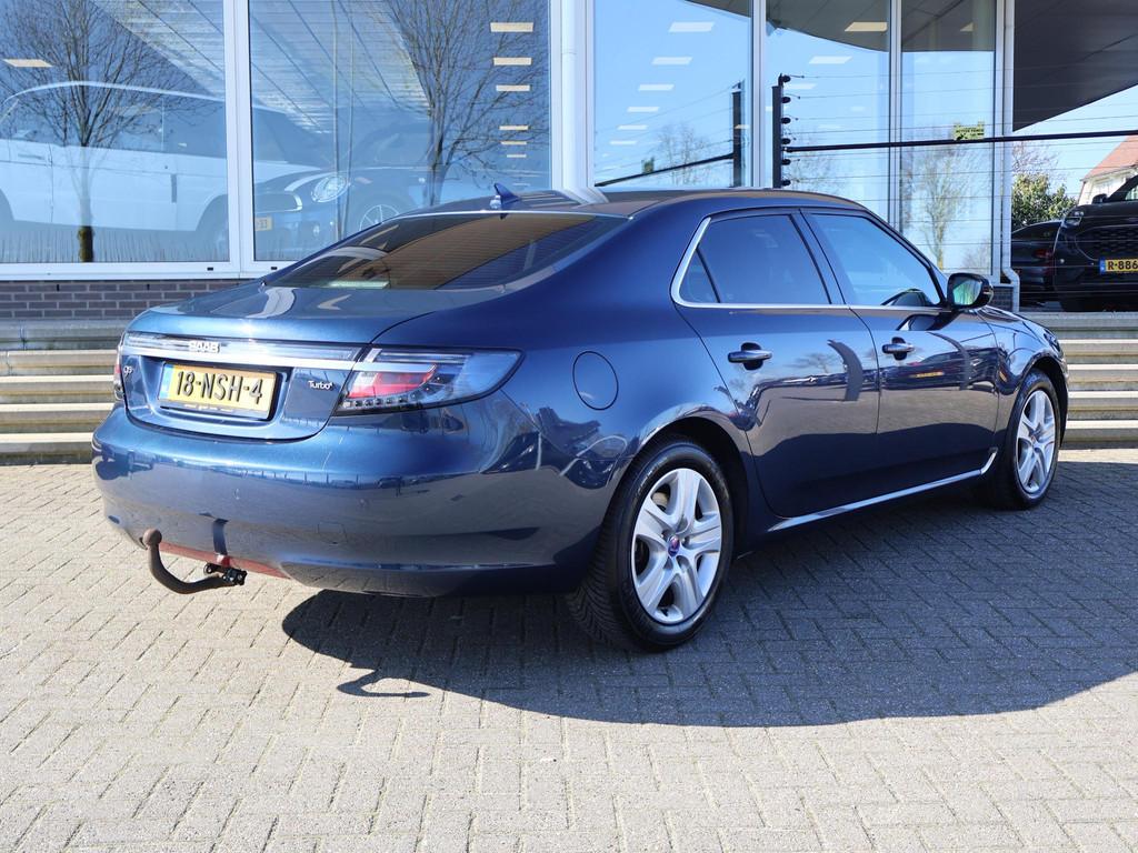 Saab 9-5 2.0T 220 PK ORIGINEEL NEDERLANDS + TREKHAAK | NAVIG, Auto's, Voorwielaandrijving, Euro 5, Stof, Zwart