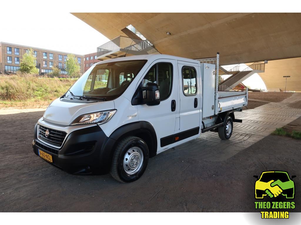 Fiat Ducato 35H 2.3 MJ L4H1 DC KIPPER Pick-Up (bj 2018), Stof, Gebruikt, 7 stoelen, Wit