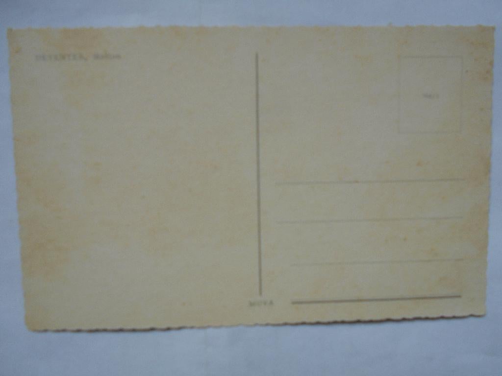 Deventer het station in 1960 met VW kever en ANWB Bord, Verzamelen, Ophalen of Verzenden, 1940 tot 1960, Gelopen, Overijssel