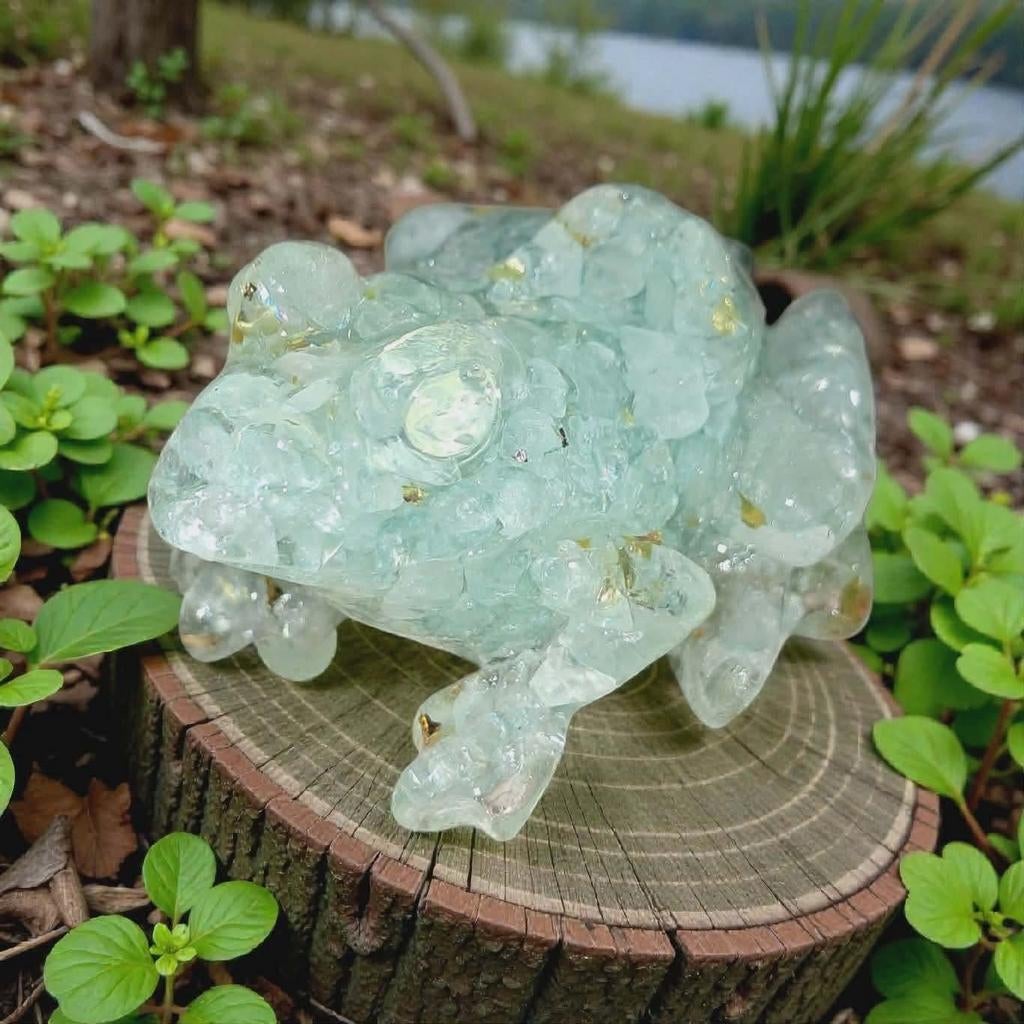Aquamarijn orgonite kikkers, Verzamelen, Mineralen en Fossielen, Ophalen of Verzenden, Mineraal