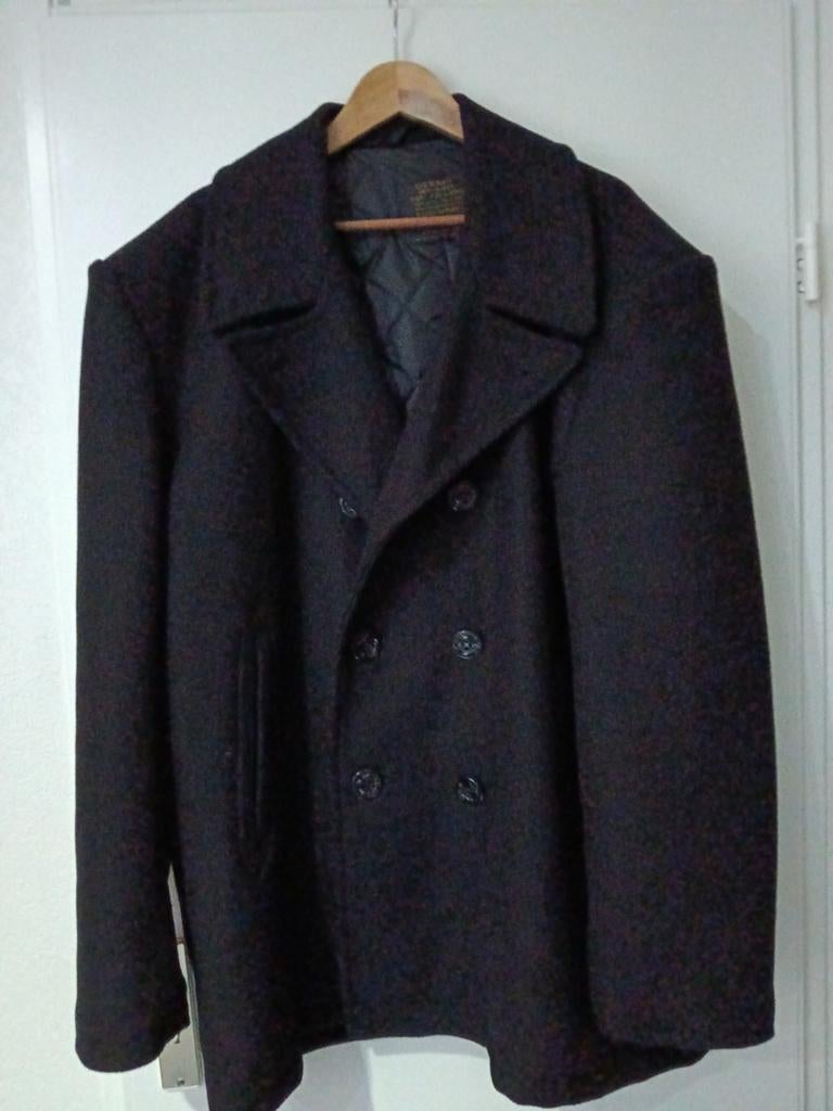 Zwart wollen heren peacoat xxl/ mt 58, Ophalen, Nieuw, Overige maten, Zwart