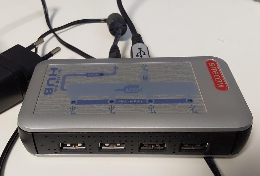 Sitecom 4-poorts USB 2.0 Hub, Ophalen of Verzenden, Gebruikt