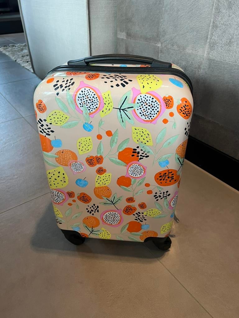 Handbagage gekleurde reiskoffer, Sieraden, Tassen en Uiterlijk, Koffers, Hard kunststof, 50 tot 60 cm, 35 tot 45 cm, Slot, Ophalen