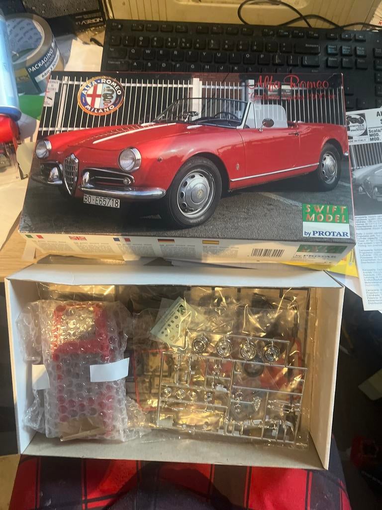 Protar 1/24 Alfa Giullietta Spider Bouwdoos - Ongebouwd, Overige merken, Protar, Auto, Ophalen of Verzenden