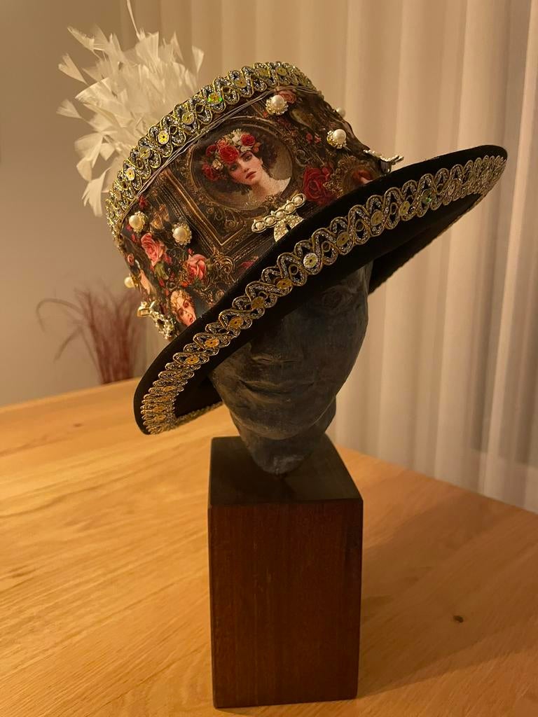 Handgemaakte carnavals hoed carnaval steampunk verlichting, Ophalen of Verzenden, Nieuw, One size fits all, Hoed