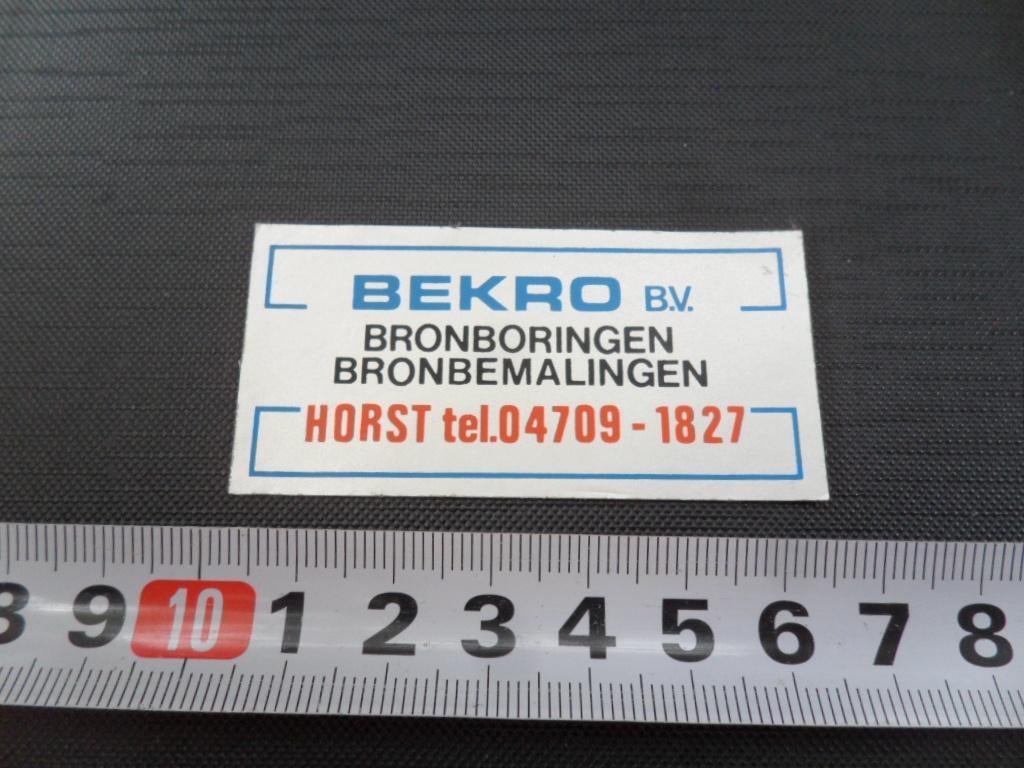sticker BEKRO BV bronboringen bronbemalingen horst, Verzamelen, Ophalen, Zo goed als nieuw