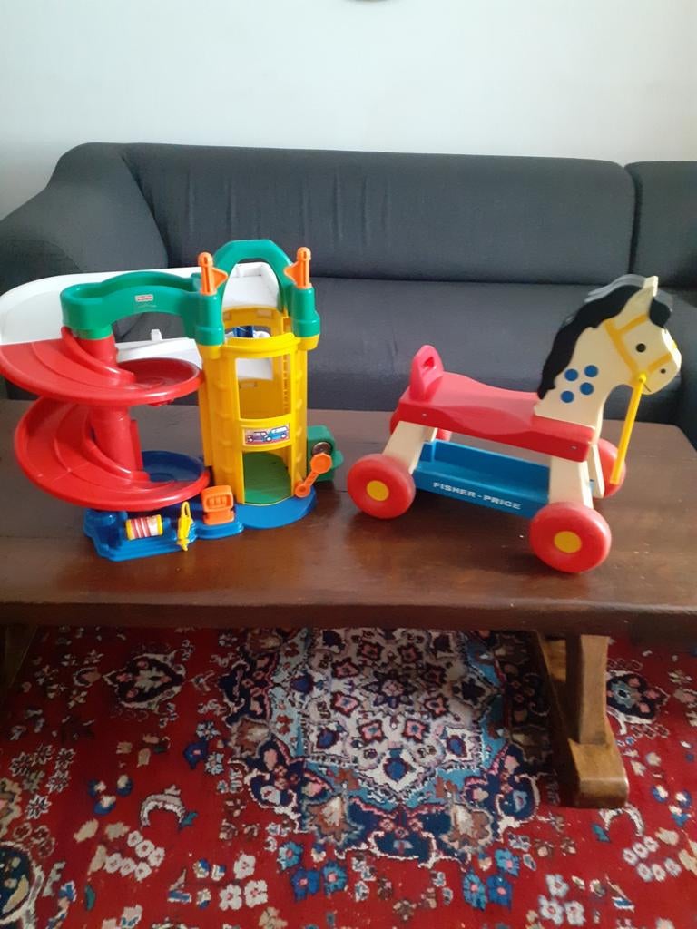 Fisher price  vintage garage little people/ looppaard, Ophalen, Gebruikt