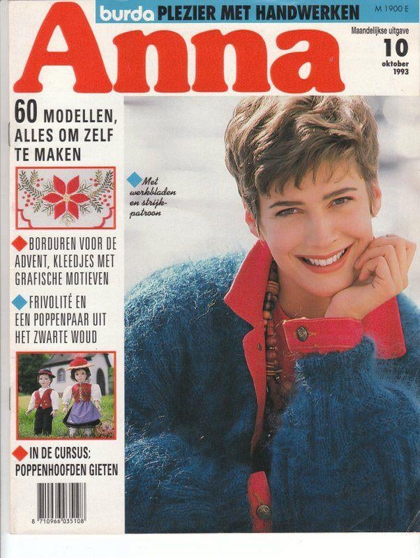 Anna Burda nr.10-1993 [3347]  [BoOvTi], Boeken, Tijdschriften en Kranten, Zo goed als nieuw, Sport en Vrije tijd, Ophalen of Verzenden