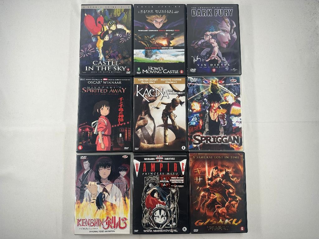 Japanse Anime DVDs Films en Series 8 stuks - nieuwstaat, Tekenfilm, Ophalen of Verzenden, Zo goed als nieuw, Alle leeftijden