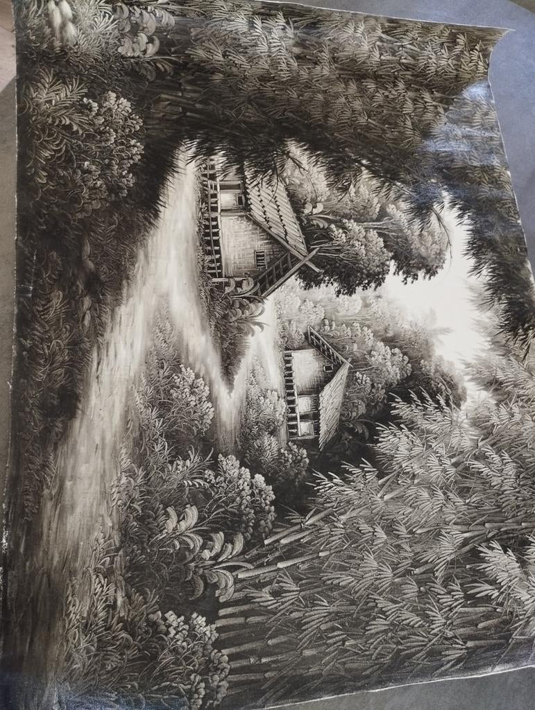 schilderij Bandung, Indonesië, Antiek en Kunst, Ophalen of Verzenden