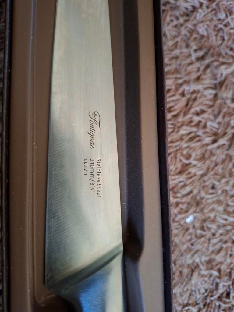 Fontignac RVS Mes, Ophalen of Verzenden, Zo goed als nieuw, Rvs of Chroom, Vaatwasserbestendig