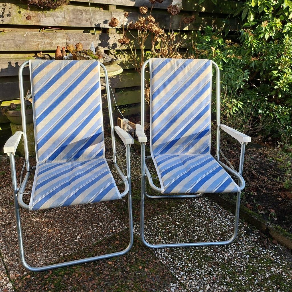 Vintage klapstoel 2 stuks, Ophalen, Campingstoel