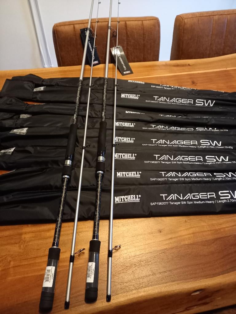 Mitchell Tanager SW Spinhengels (2.70m) 10-40 grams...Nieuw, Watersport en Boten, Hengelsport | Roofvissen, Tinstraat, Werphengel