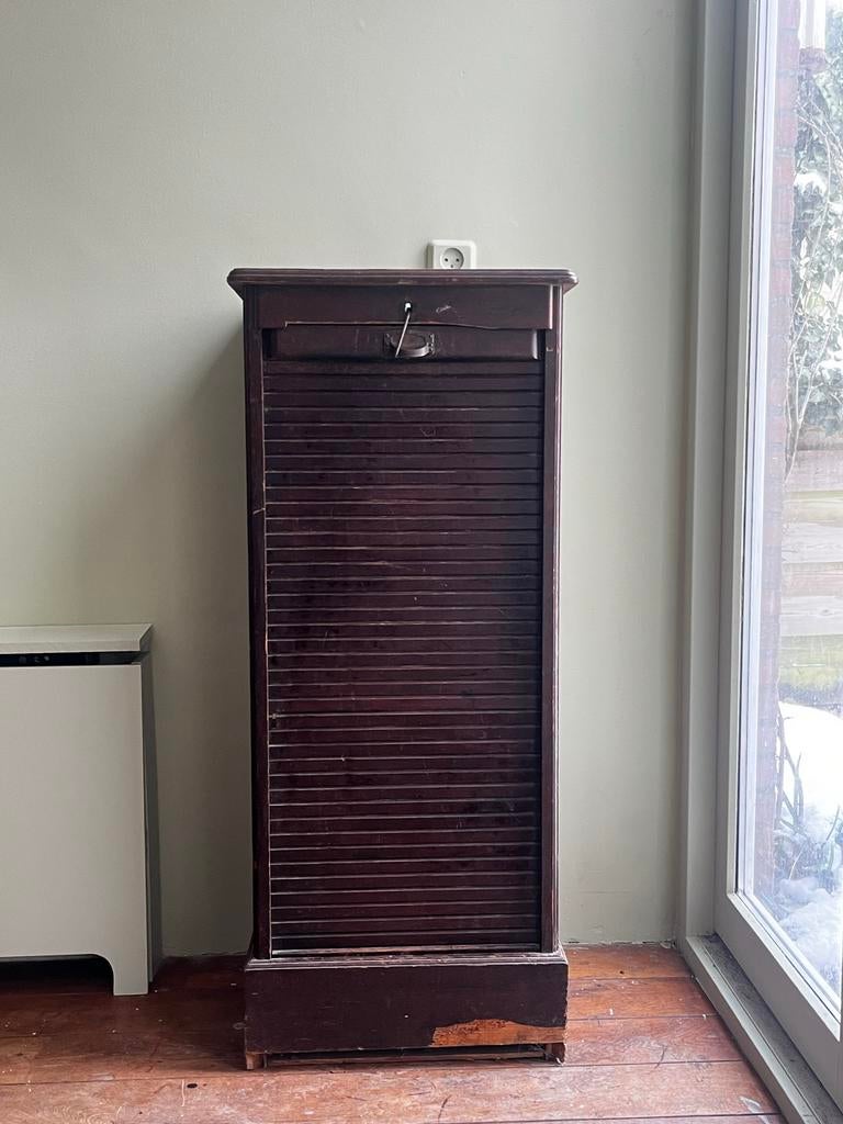 Antieke Rolluik archiefkast - Vintage, Ophalen of Verzenden