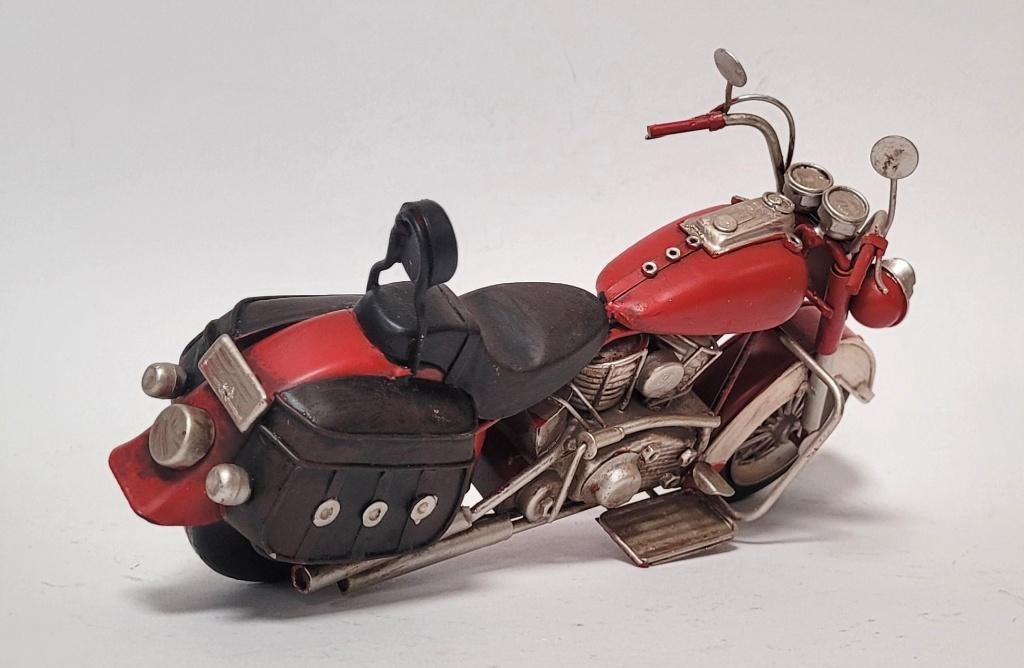 Motorcycle motor rood miniatuur van metaal blikken model, Ophalen of Verzenden, Nieuw, Overige typen