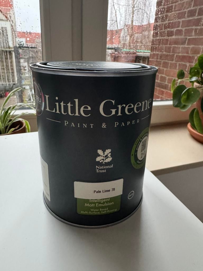Little Greene Pale Lime 1L Intelligent Matt Paint, Doe-het-zelf en Verbouw, Verf, Beits en Lak, Zo goed als nieuw, Ophalen