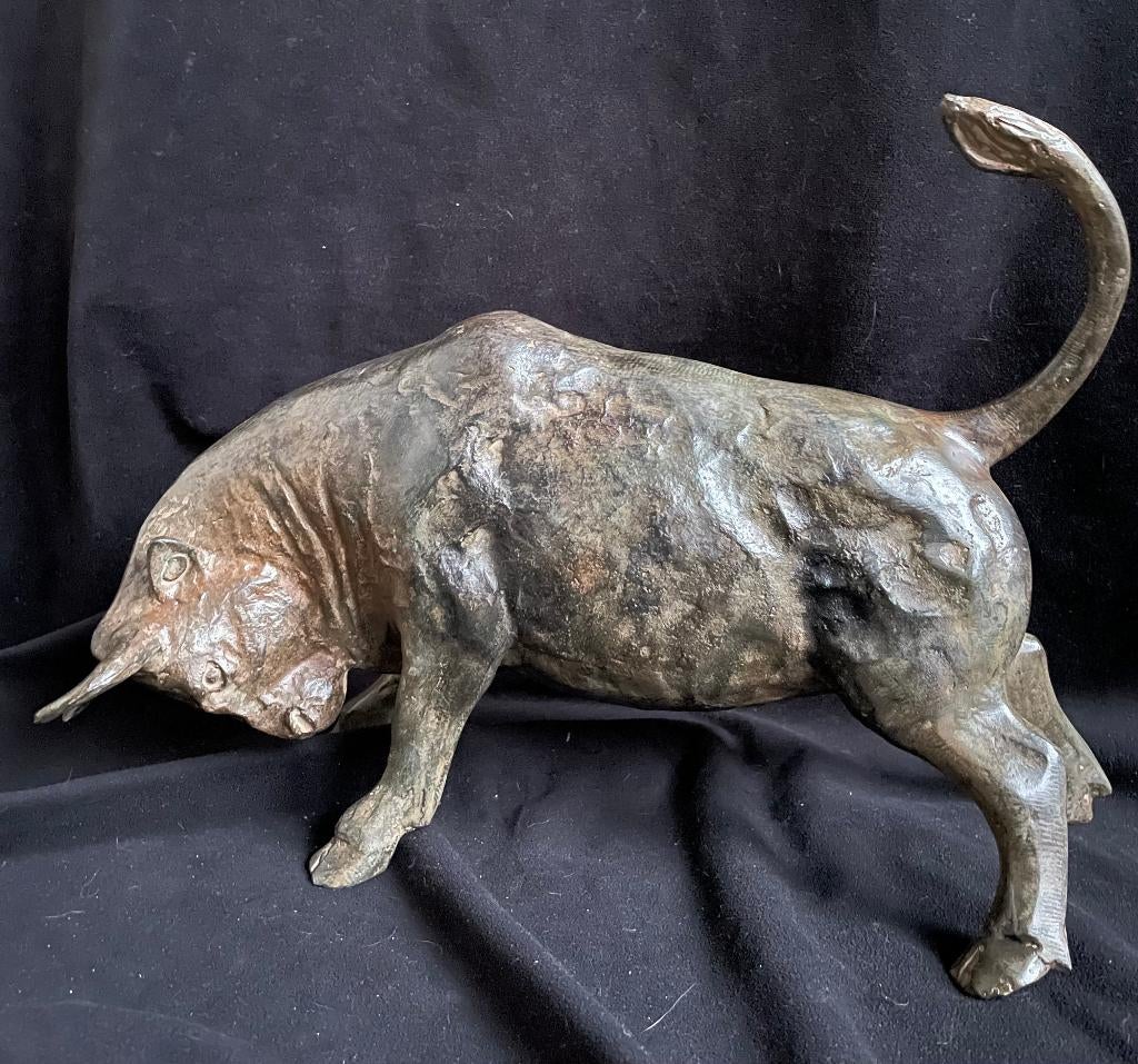 Bronzen grote imposante stier P.Chenet, fraai zuiver brons., Ophalen of Verzenden